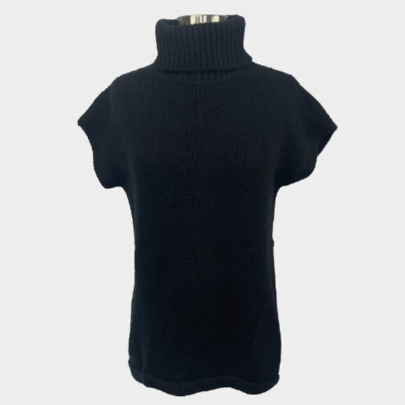 Derek Lam 100% Italian Cashmere Sweater Black Thick Knit Turtleneck - Picture 2 of 12